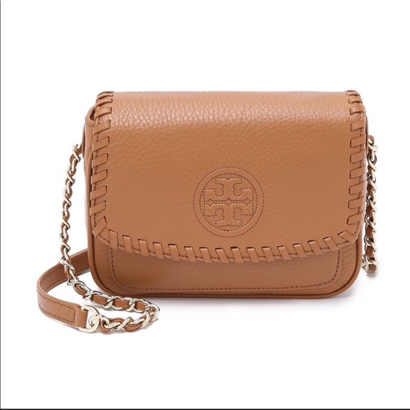 Tory Burch Handbags - TORY BURCH Marion Mini Bark Leather Crossbody Bag